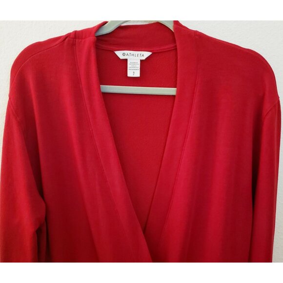 Athleta Berry Red Modal Blend Oversize Pullover Long Sleeve Top Sz SP EUC - Picture 2 of 7